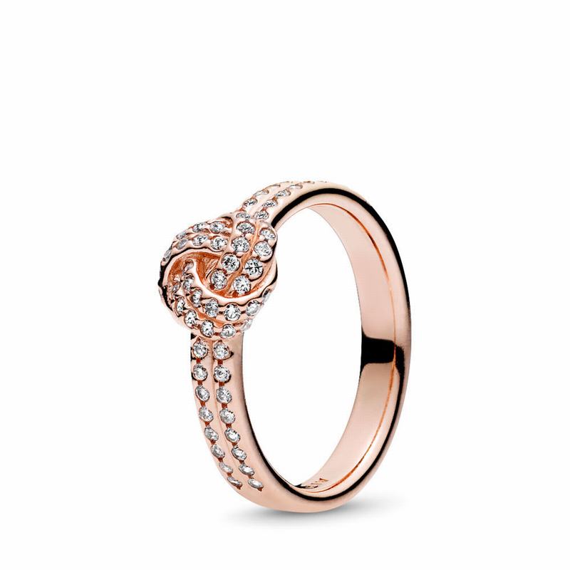 Pandora Rose™ Sparkling Love Knot Stackable Ring Clearance NZ (836594-SWI)